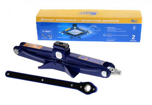 Домкрат ромб KRAFT 2000кг KT800072 с трещеточной рукояткой