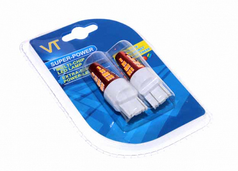Диод 12V 21/5W 2-х конт.без цоколя оранжевый (48SMD диодов) (2шт.) VT