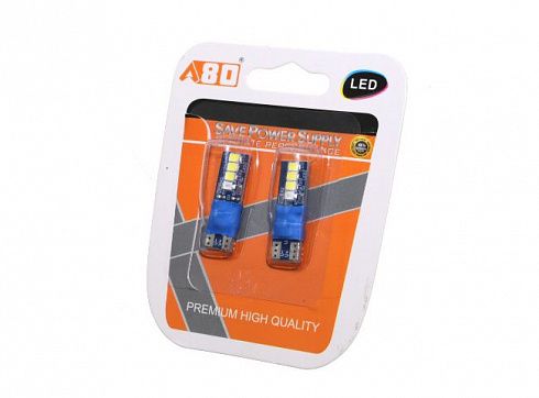 Диод габаритов 2110 8LED (2шт) WHITE+BLUE (плавный розжиг)