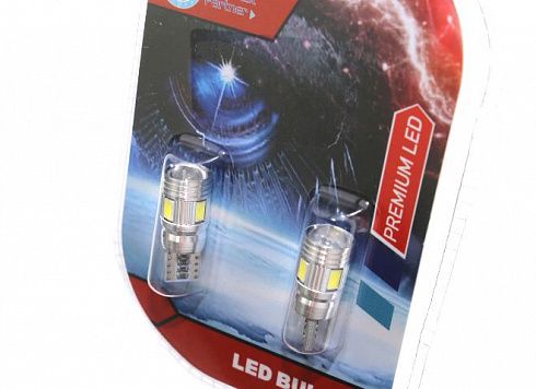 Диод габаритов 2110 белый 6SMD с линзой (2шт) TBP