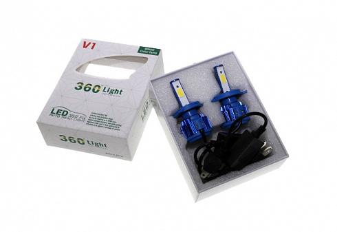 Лампы светодиодные 360* H4 4000LM с выносными блоками (синие)